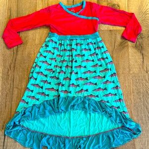 Kickee Pants HiLo Maxi Dress, Rainbow Trout